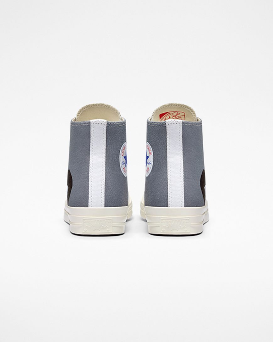 Tenisi Inalti Barbati Converse x Comme des Garçons PLAY Chuck 70 Gri Negrii | RO XFRDA468